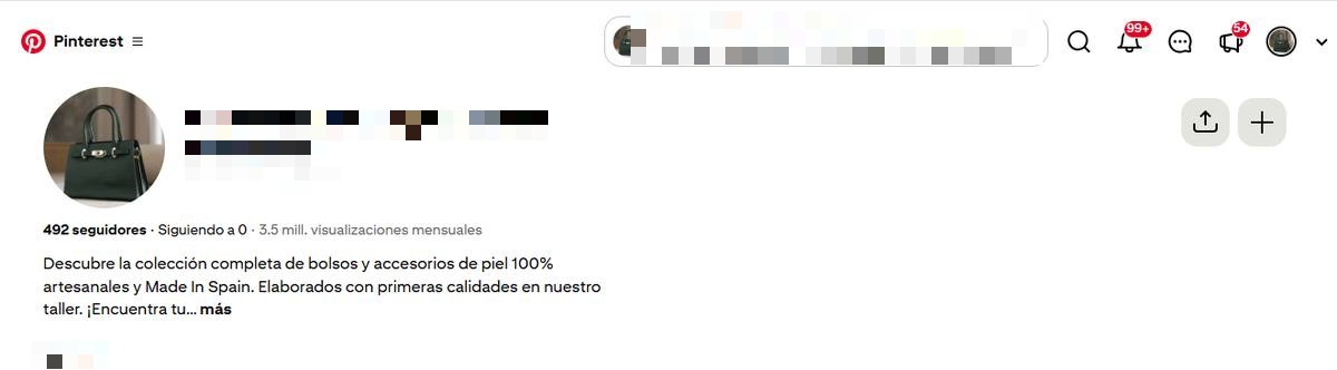 Perfil de la cuenta con el nombre oculto